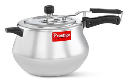 Prestige 6.5 Litre Virgin Aluminium Nakshatra Plus Svachh Innerlid Pressure Cooker Handi|Deep lid for spillage control|Gas & Induction Compatible|Metallic Safety Plug|5Years warranty|ISI Certified