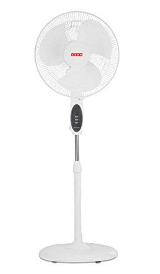 USHA ஸ்ட்ரைக்கர் பிளஸ் பீடஸ்டல் ஃபேன் | 400MM ஸ்வீப் சைஸ் | 2100 RPM | ஜெர்க்-ஃப்ரீ &amp; சீரான அலைவு | அதிக காற்று விநியோகத்திற்கான ஏரோடைனமிக் பிளேடு வடிவமைப்பு | துரு எதிர்ப்பு பாதுகாப்பு | 100% காப்பர் மோட்டார் | (கருப்பு)