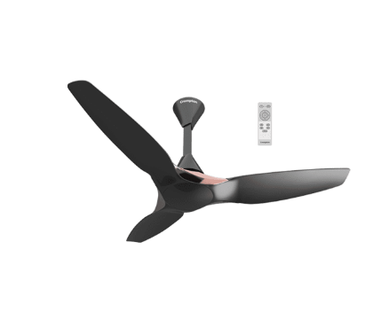 Crompton SilentPro Enso 1225 mm ActivBLDC Remote-controlled Ceiling Fan with Anti-Dust Technology | 2X Silent |iF Design Award 2021 | 5 Years Warranty (Charcoal Grey)