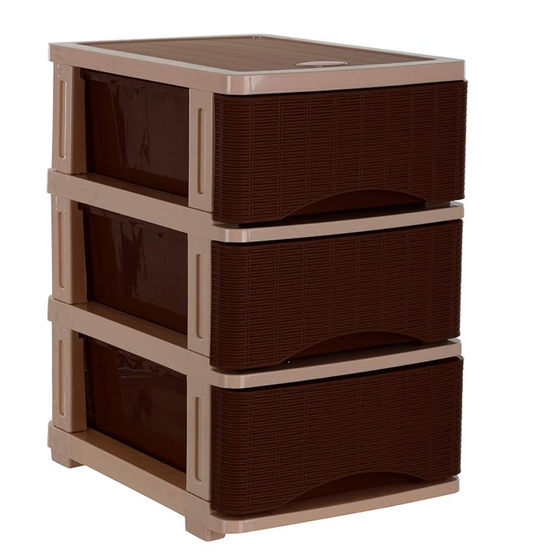 Nayasa Cane Tuckins No. 23 Plastic Drawer (Brown, 24 cm x 12 cm x 36 cm, AR65)