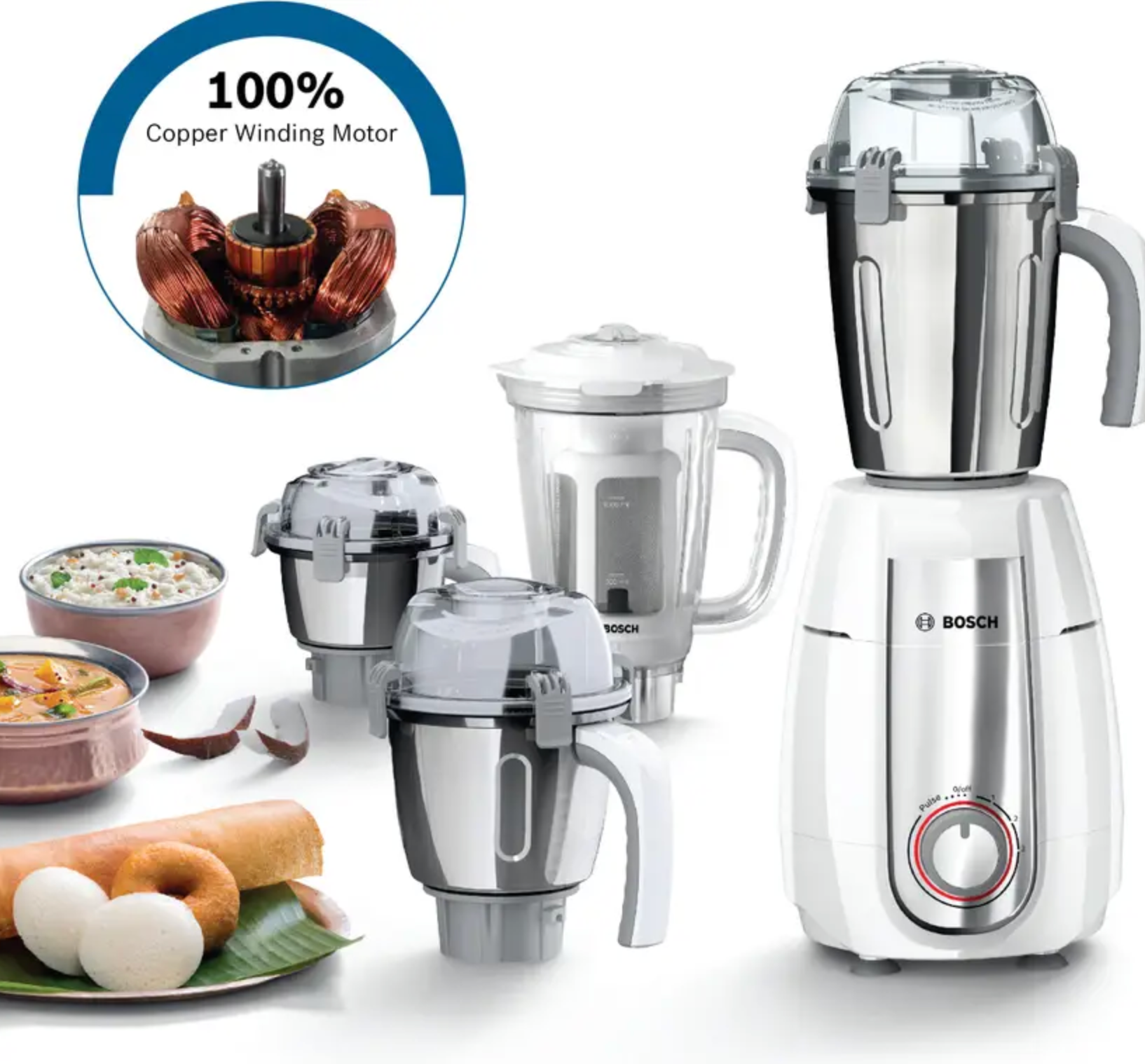 Bosch TrueMixx 750W Mixer Grinder (White)