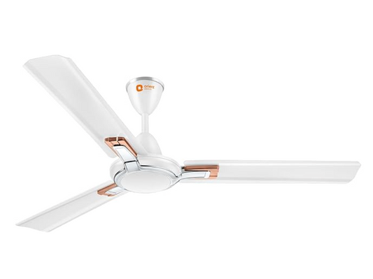 ओरिएंट इलेक्ट्रिक 1200 मिमी एपेक्स प्राइम | ओरिएंट द्वारा 5 साल की वारंटी | 350 आरपीएम मोटर स्पीड | जंगरोधी एल्युमिनियम ब्लेड | सजावटी रिंग और ट्रिम्स | सफेद रंग, 2 का पैक