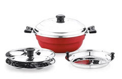 Rasam & Sambar Cooking Combo - Pressure Cooker, Clay Handi & Multi Kadai Bundle-2