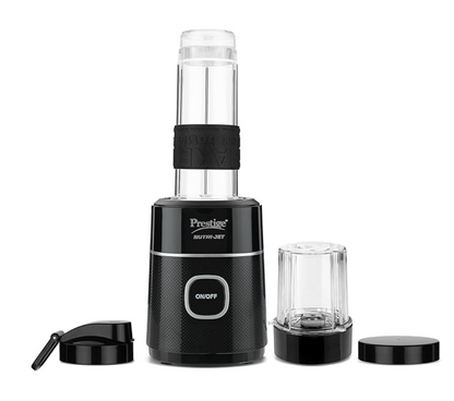प्रेस्टीज न्यूट्री-जेट 450 वाट जूसर मिक्सर ग्राइंडर (450 वाट मोटर | 2 जार | काला)