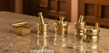 {Premium Finish} Pure Brass Traditional Vastu Pooja and Grahapravesam set of 5