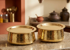Brass Cooking handi with lid-1