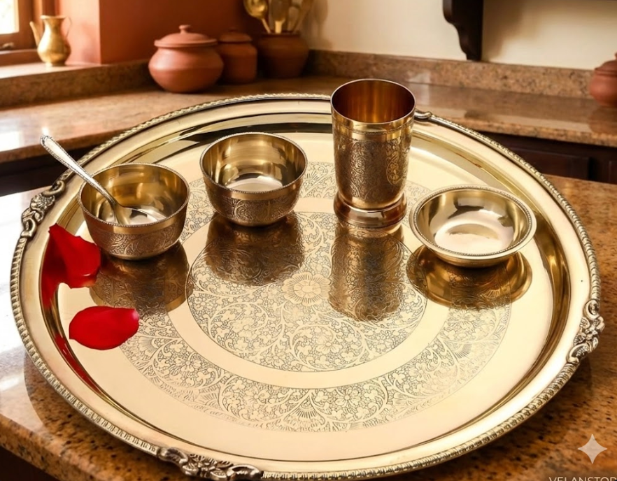 Pure Brass Dinner Set -5Pcs | Super Quality Brass Dinner Set