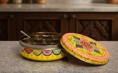 Hand Painted Spice Box With 7 Compartments- Beautiful Multi Color Design-1