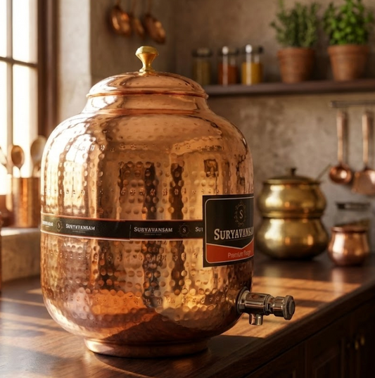 Pure Copper Handmade Water Dispenser - Perfect For Drinking Water