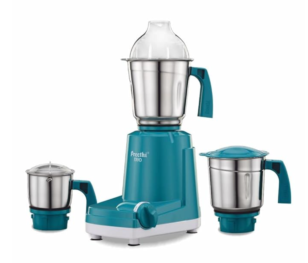 Preethi Trio mixer grinder 500 watt 3 Jars, transparent, Medium (Trio MG 158)