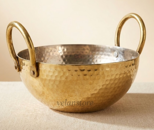 Small Pure Brass Kadhai – Ideal for 2-3 Member Cooking