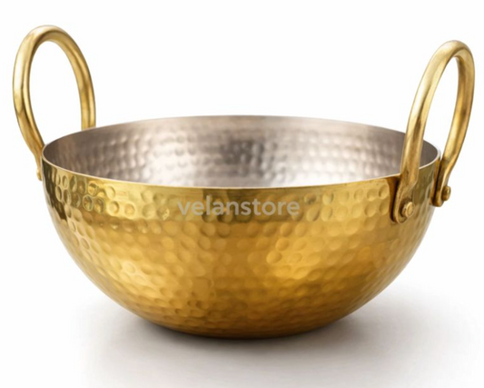 Small Pure Brass Kadhai – Ideal for 2-3 Member Cooking