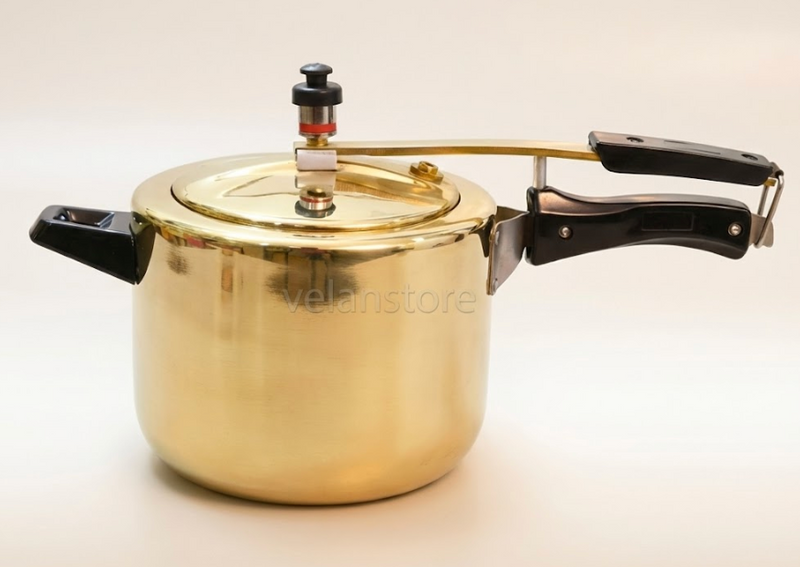 Brass Cooker with tin coating |  Pital Pressure Cooker-1