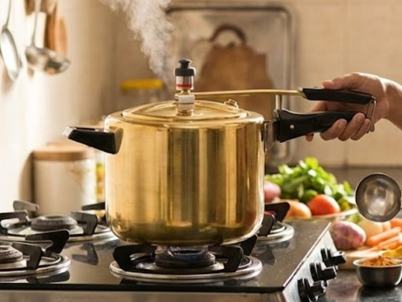 Brass Cooker with tin coating |  Pital Pressure Cooker-3