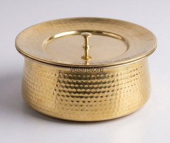 Shribadri Pure Brass Handi Set with Lids – Handcrafted Cookware with Tin Coating-3