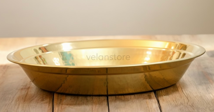 Shribadri Pure Brass Parat for Kneading Dough – Heavy Quality Roti Atta Mixing Plate