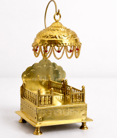 Shribadri Traditional Brass Singhasan for God Idol with Chatar – Ideal for Home Temple & Mandir-1