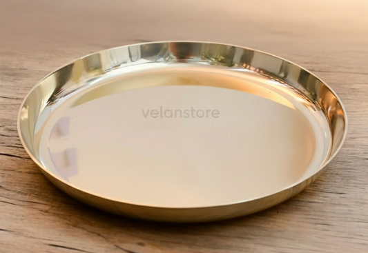 भोजन के लिए शुद्ध कांसे की कांस्य प्लेट – दैनिक उपयोग के लिए आयुर्वेदिक थाली