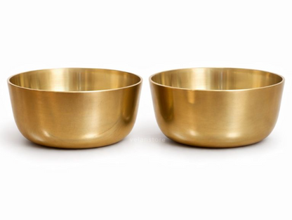 शुद्ध कांस्य से बना कंसा सर्विंग बाउल - हस्तनिर्मित बड़ा फल और सलाद बाउल
