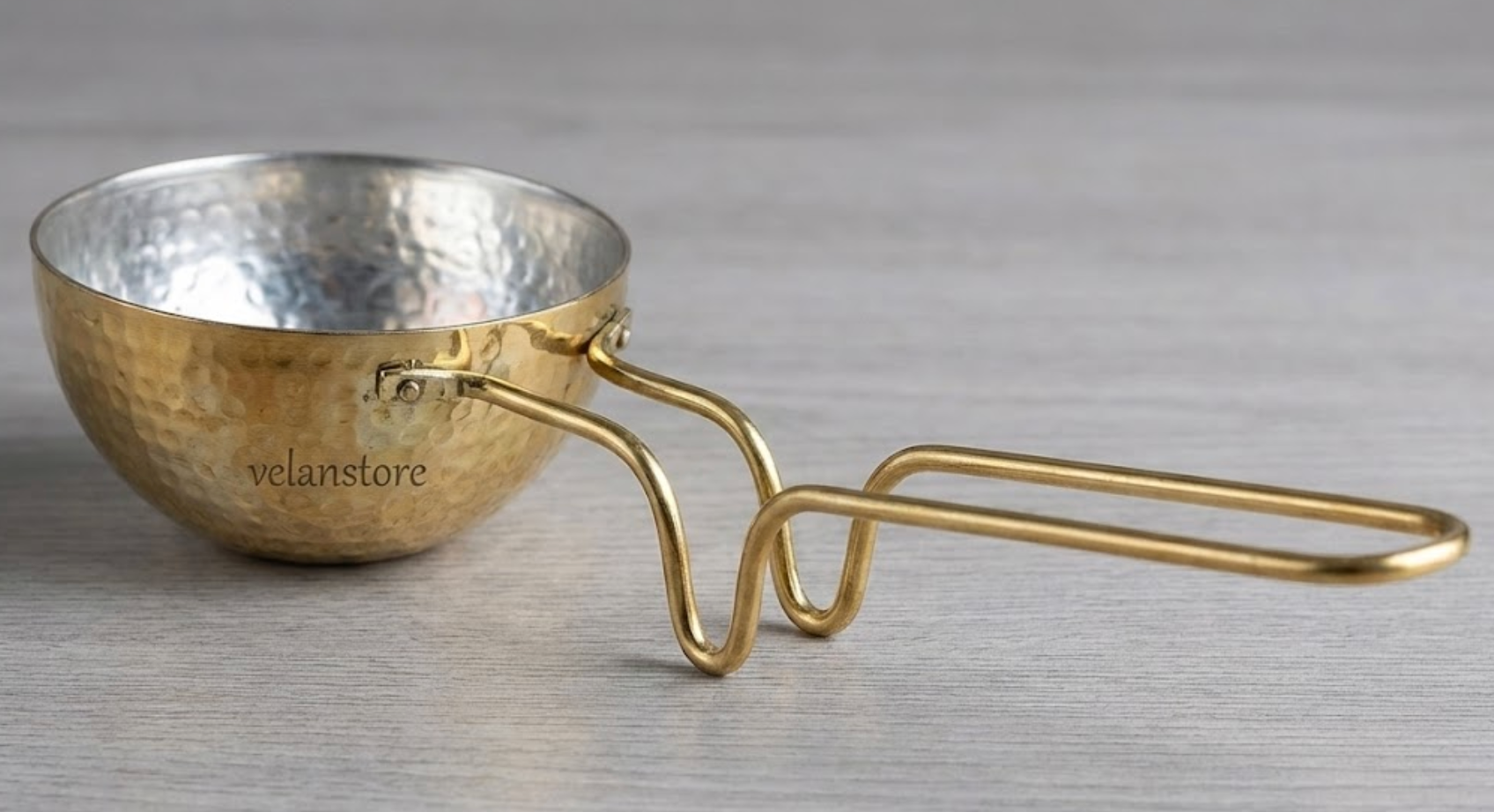 Pure Brass Tadka Pan with Tin Coating – Traditional Indian Tempering Pan
