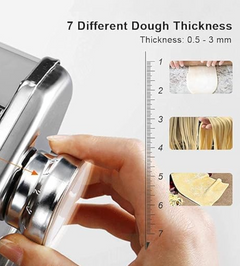 Pasta Maker Machine Stainless Steel 3 in 1 Pasta Maker Noodles Cutter Roller Machine Vegetable Pasta Machine Noodles Cutter with Clamp for Spaghetti, Fettuccini, Lasagna Dumpling Skins-3