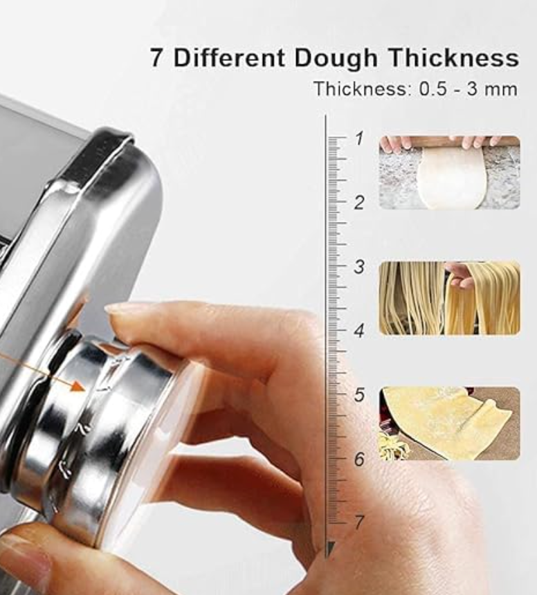 Pasta Maker Machine Stainless Steel 3 in 1 Pasta Maker Noodles Cutter Roller Machine Vegetable Pasta Machine Noodles Cutter with Clamp for Spaghetti, Fettuccini, Lasagna Dumpling Skins-3