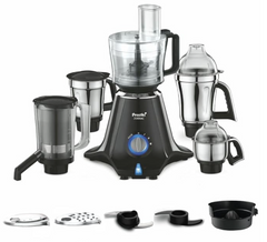 Preethi Zodiac MG-218 mixer grinder, 750 watt, Black/Light Grey, 5 jars - 3 In 1 insta fresh juicer Jar & Master chef food processor Jar, Vega W5 motor with 5yr Warranty & Lifelong Free Service-1