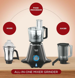 Preethi Zodiac MG-218 mixer grinder, 750 watt, Black/Light Grey, 5 jars - 3 In 1 insta fresh juicer Jar & Master chef food processor Jar, Vega W5 motor with 5yr Warranty & Lifelong Free Service-4