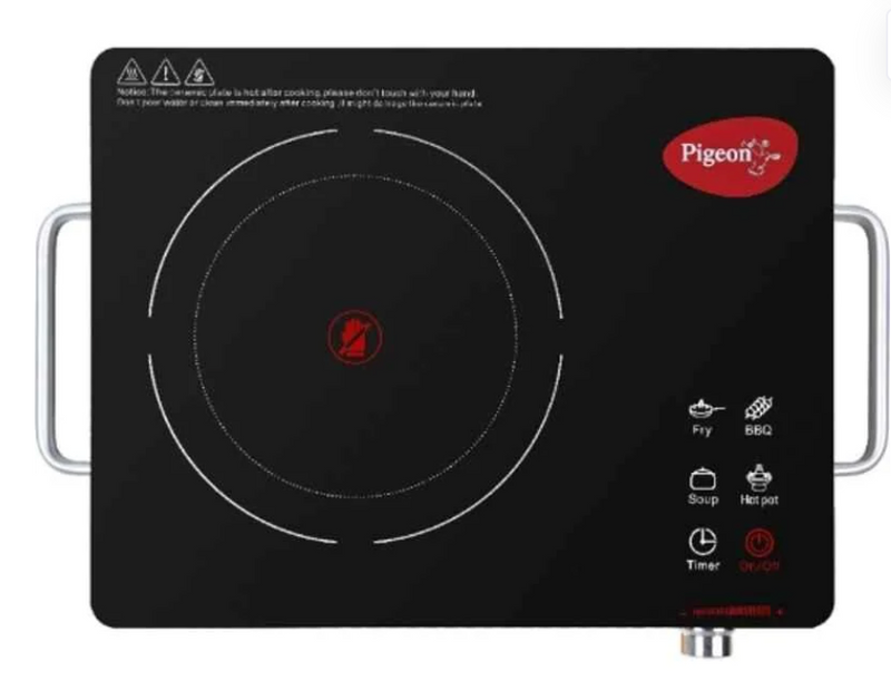 Pigeon Radiant 2200W Aluminum Black Infrared Induction Cooktop-1