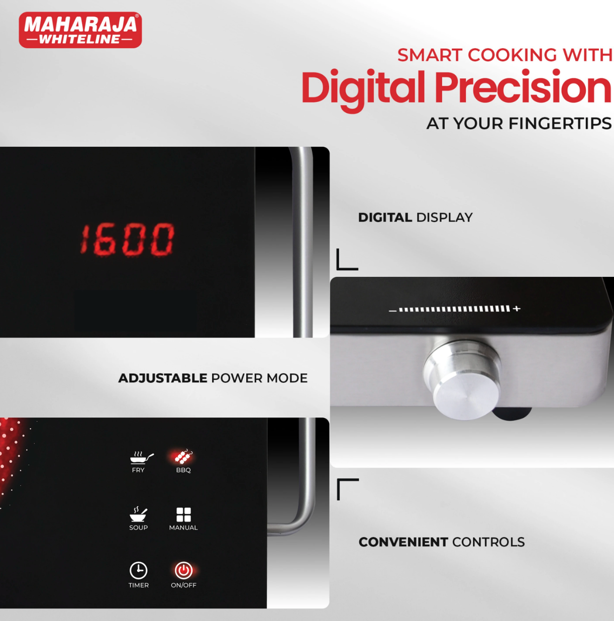 MAHARAJA WHITELINE 2200 W Infrared Cooktop Touch Panel-4