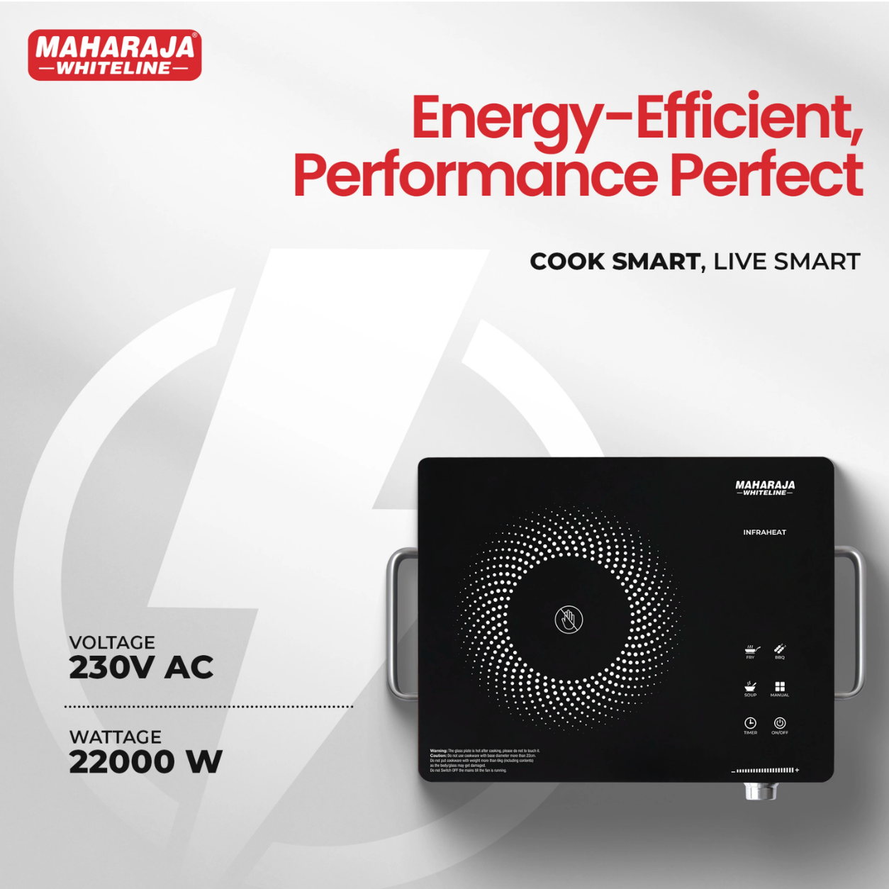 MAHARAJA WHITELINE 2200 W Infrared Cooktop Touch Panel