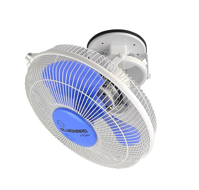 Almonard 225mm High Speed Cabin Fan, High Velocity Blades with Rust-resistant Coating, Single Speed Setting, Cabin Fan for Office, Retail Kiosks, Available in Black-11