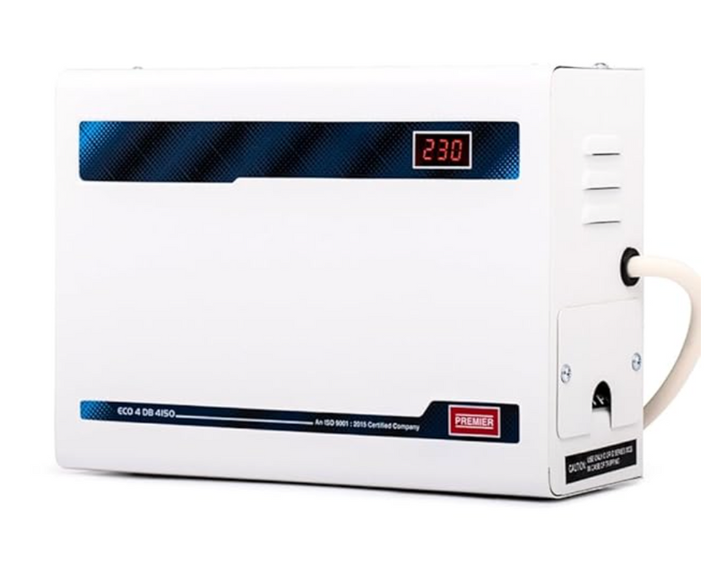 Premier ECO 4 DB 4150 Air Conditioner Stabilizer - Up to 1.5 Ton | Double Boost Technology | Working Range: 150V-280V | 12 Ampere | Digital Display | Compact Design-1