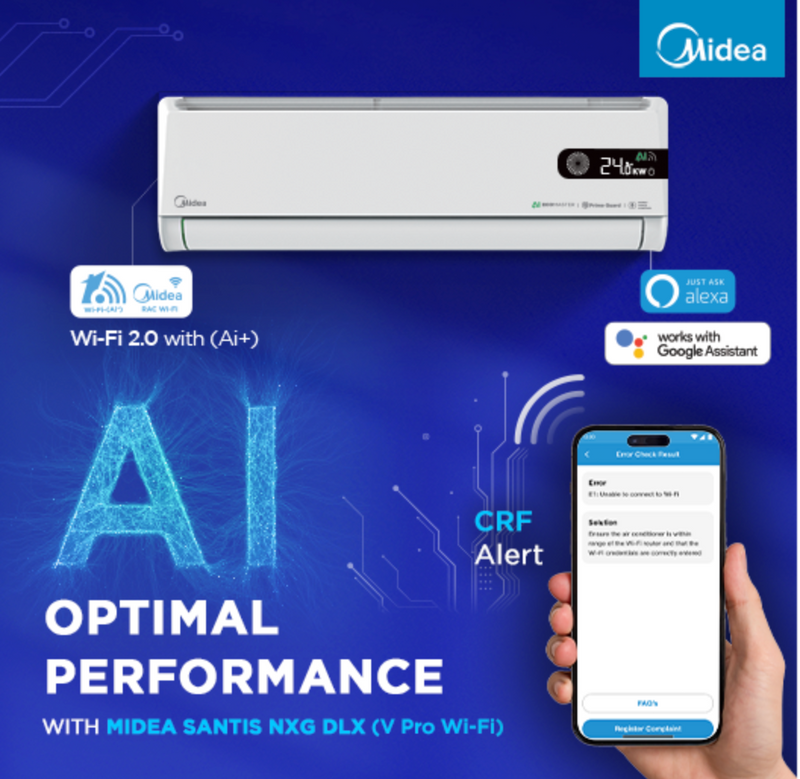 Midea Santis NXG RYL V Pro 1.5 Ton 5 Star Wi-Fi Inverter Split AC (2026 Model, Copper Condenser, R32)-2