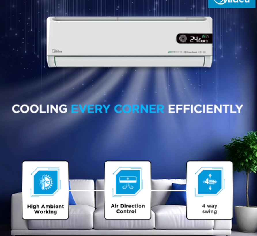 Midea Santis NXG RYL V Pro 1.5 Ton 5 Star Wi-Fi Inverter Split AC (2026 Model, Copper Condenser, R32)-6
