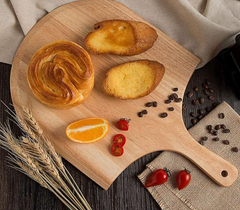 Wood Pizza Peel, 10 Inches Wooden Pizza Spatula Paddle Pizza Cutting Board with Handle for Homemade Baking Pizza, Bread, Cutting Fruit, Vegetables, Cheese(size:10 Inch)-4