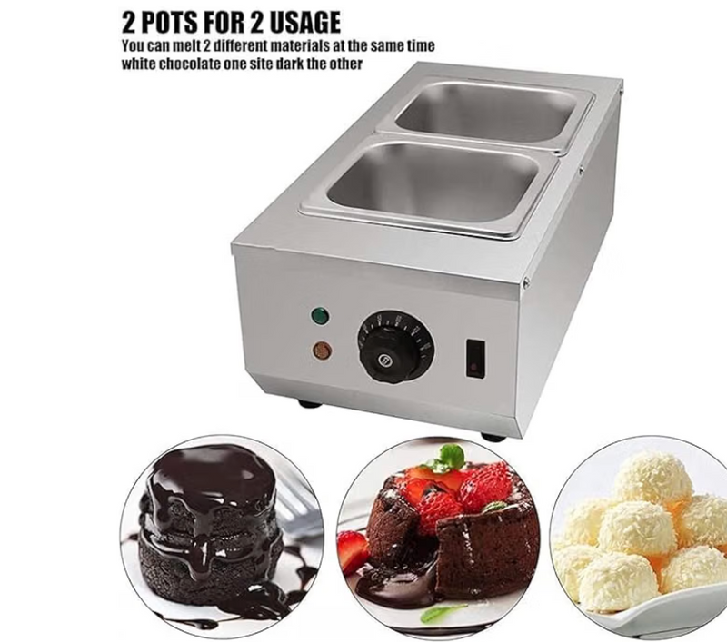 Chocolate Melting Machine Pot Melter Warmer Double Tank Bain Marie Food Warmer 1+1 LTR-3