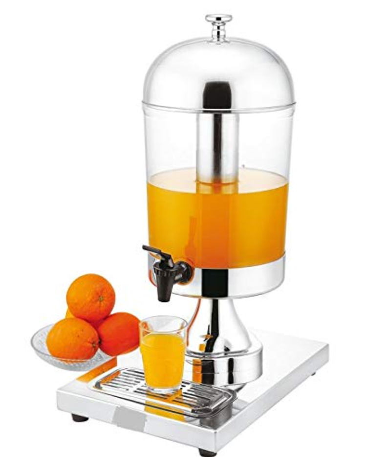 MAZORIA Silver Juice Dispenser Beverages Dispenser 8 Ltrs