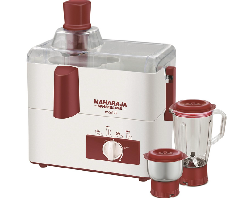 Maharaja Whiteline Mark 1 450 Watts Juicer Mixer Grinder (White And Red)-1