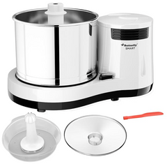 Butterfly Smart 2 Litres Table-Top Wet Grinder|150 Watts|Shockproof ABS Body| Coconut Scrapper Attachment|2 stones with 4-Way Grinding| Stainless Steel Drum | 2 Years Manufacturer's Warranty | White-1