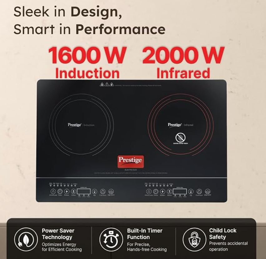 Prestige Electro Duo Infrared and Induction Combi Cooktop-3