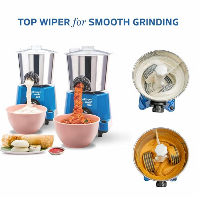Smart Fingers Masala + ' W2 ' Table Top Masala Wet Grinder 110V 60hz, 2 Liter, Blue-2