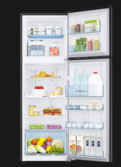 SAMSUNG 256 Litres 3 Star Frost Free Double Door Convertible Refrigerator with Stabilizer Free Operation (RT30C3733BX/HL, Luxe Black)