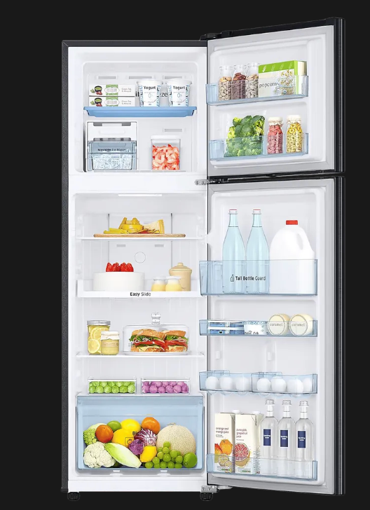 SAMSUNG 256 Litres 3 Star Frost Free Double Door Convertible Refrigerator with Stabilizer Free Operation (RT30C3733BX/HL, Luxe Black)