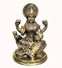 Lakshmi brass idol with a golden finish | suitable for office desk/study table/ temple-1