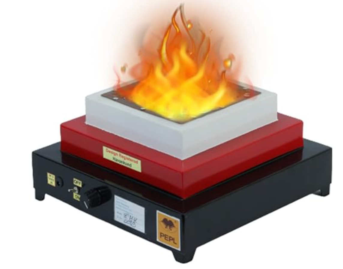 Steel 8" Diagonal, Multicolour, Eco Friendly Pollution Free Smokeless Havan Kund Electric Homa Kundam