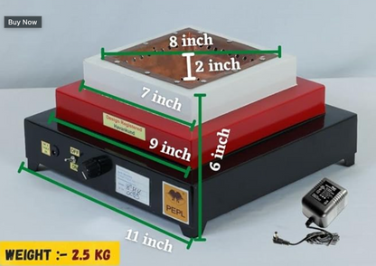 Steel 8" Diagonal, Multicolour, Eco Friendly Pollution Free Smokeless Havan Kund Electric Homa Kundam