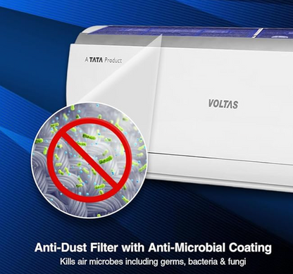 Voltas 1.5 Ton 5 Star Inverter Split AC (Copper, 4-in-1 Adjustable Mode, Anti-dust Filter, 185V Vectra Elite, White)