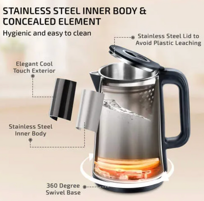 Prestige Digi Kettle 2.0 Litre with 4 Preset Modes| Live Temperature Display| Elegant Cool Touch Design| Auto-Cut Off and Dry Heat Protection| 360 Degree Swivel Base
