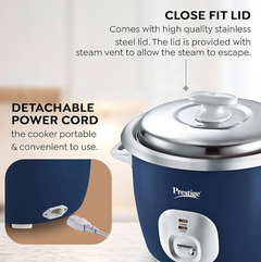 Prestige Electric Rice Cooker - Cute 1.8-2 (1.8 L Open Type, with Stainless Steel Cooking Pan - 2 Unit)-2